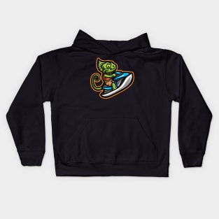 Jet Ski Chameleon Kids Hoodie